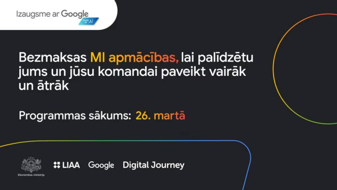 bezmaksas MI apmācību informatīvais plakāts