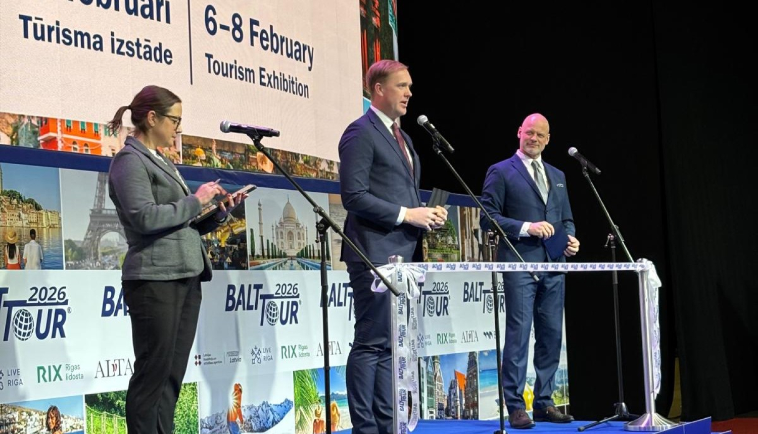 Ministrs izstādē Balttour 2026 saka uzrunu