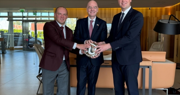Photo: em.gov.lv Latvia and Ukraine discuss joint FIFA U-20 World Cup bid