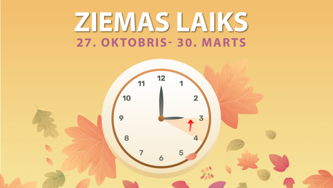 Ziemas laiks bšus pēkā no 27.oktobra līdz 2025.gada 30.martam