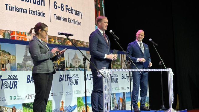 Ministrs izstādē Balttour 2026 saka uzrunu