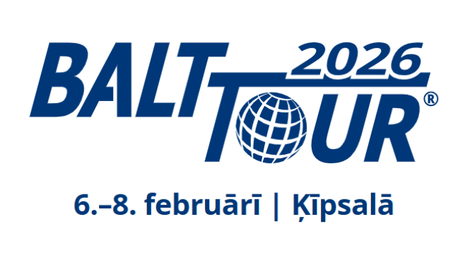 Izstādes Balttour 2026 logo un norises laiks