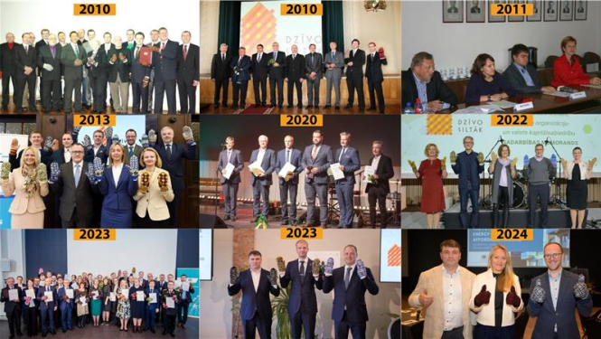 Bilžu kolāža ar Dzīvo siltāk Sadarbības memoranda parakstītājiem