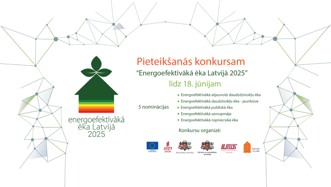 Konkursa logo un informācija par pieteikšanos un kategorijām