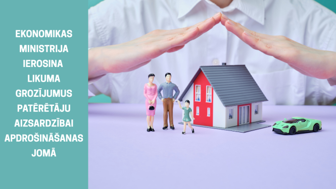 Vizualizēta ģimene ar māju un mašīnu, kas apdrošinājusies