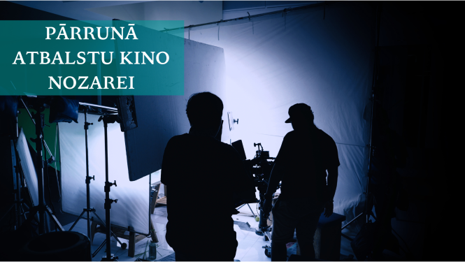 Kino attēls un uzraksts ar pārrunu tēmu