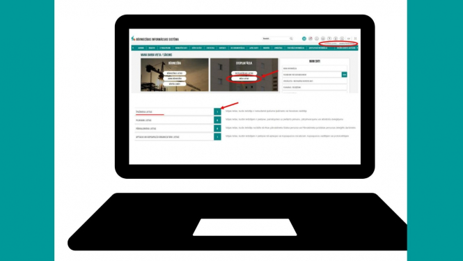 Būvniecības informācijas sistēmas pirmā lapa