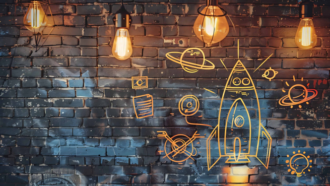 start up attēlojums, raķete, kas lido uz augšu