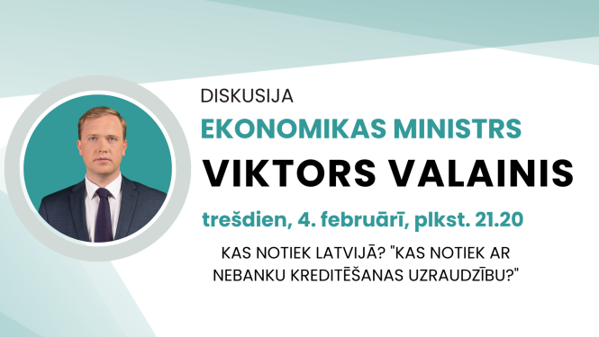 Plakāts ar informāciju par ministra dalību raidījumā