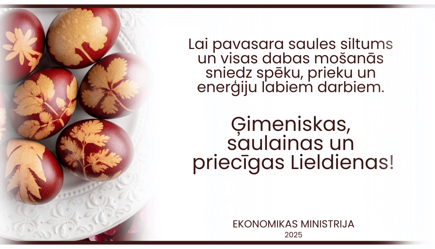 apsveikums - Ģimeniskas, saulainas un priecīgas Lieldienas