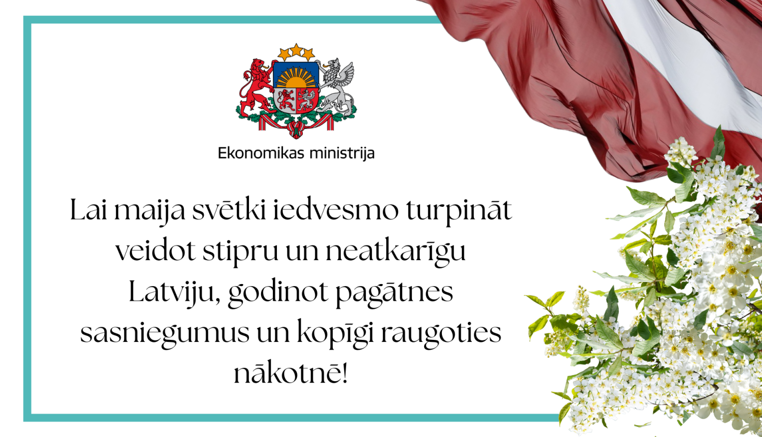 EM apsveikums maija svētkos