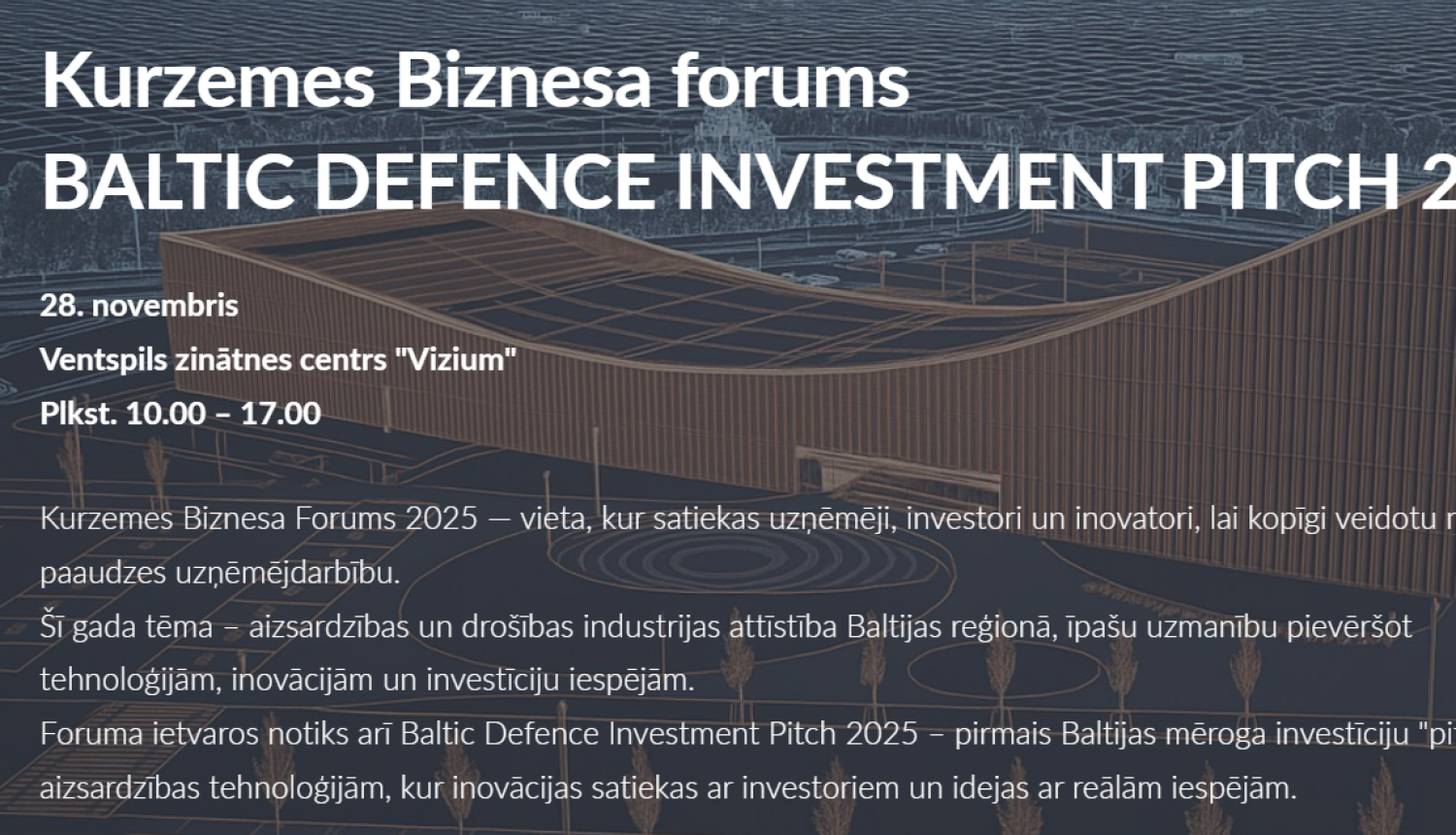 Kurzemes Biznesa foruma plakāts