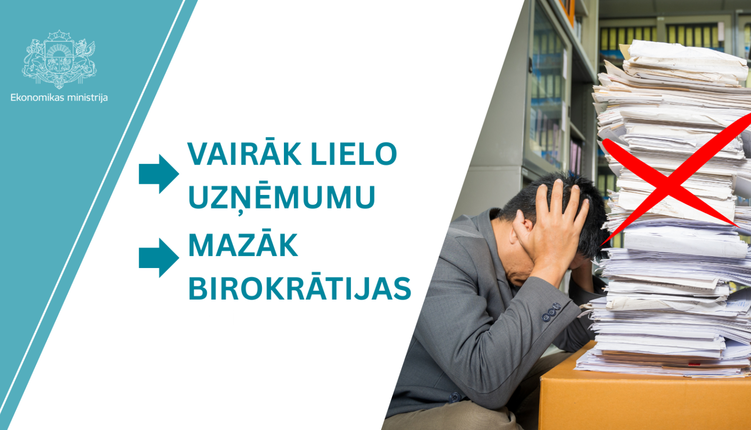 Pārsvītrota papīru kaudze un divi galvenie turpmākās attīstības virzieni ekonomiskās izaugsmes veicināšanai
