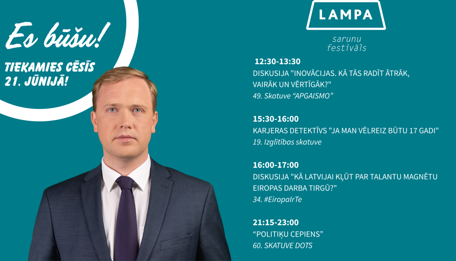 Viktora Valaiņa dalība sarunu festivālā Lampa, programma