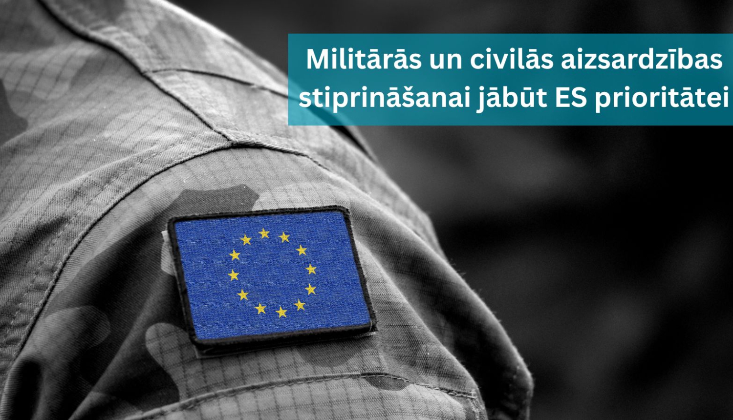 ES karavīra plecs ar ES logo 