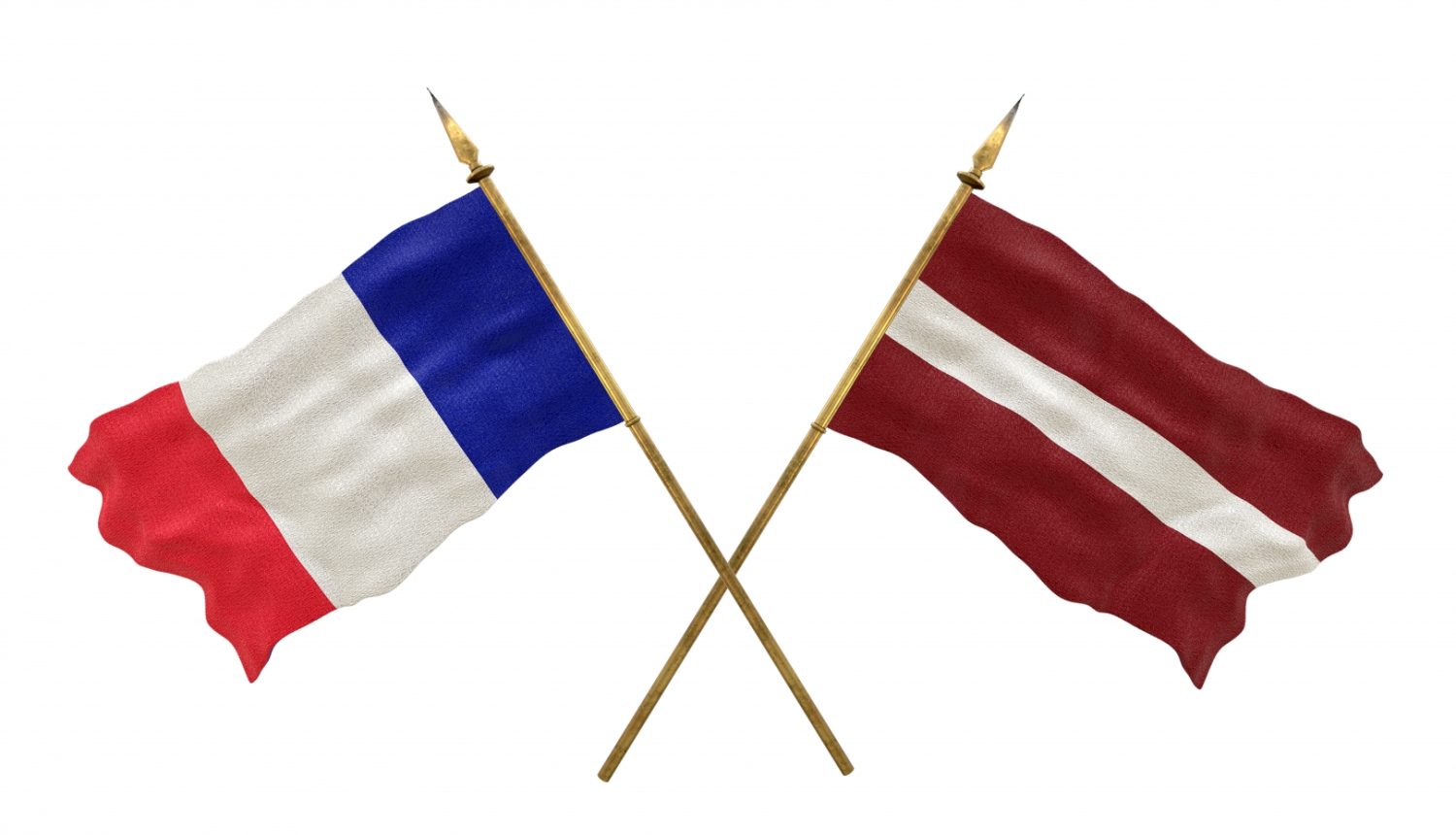 Latvijas un Francijas karogs
