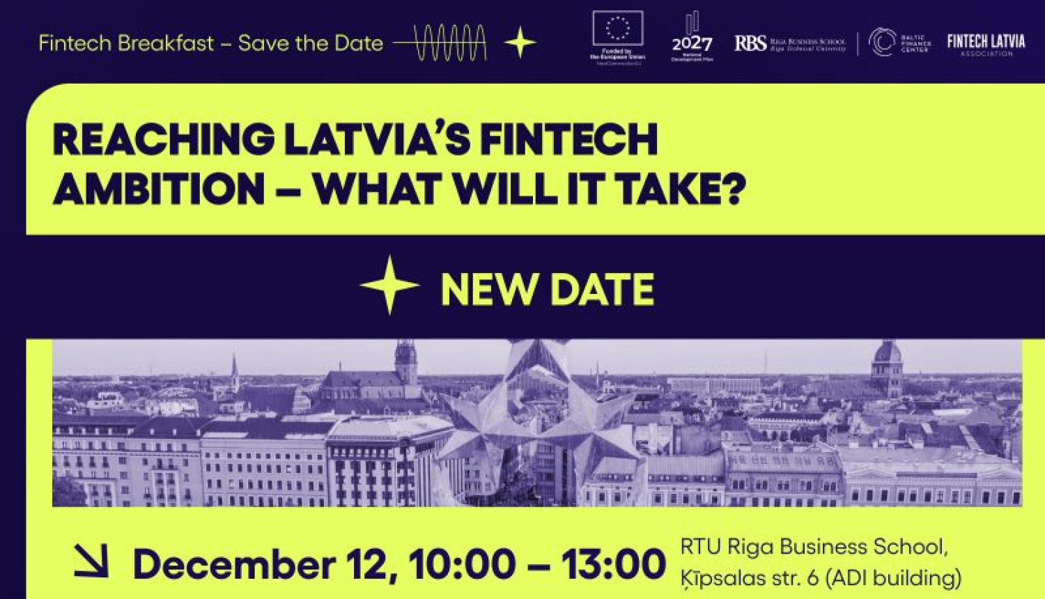 FINETECH brokastis - plakāts