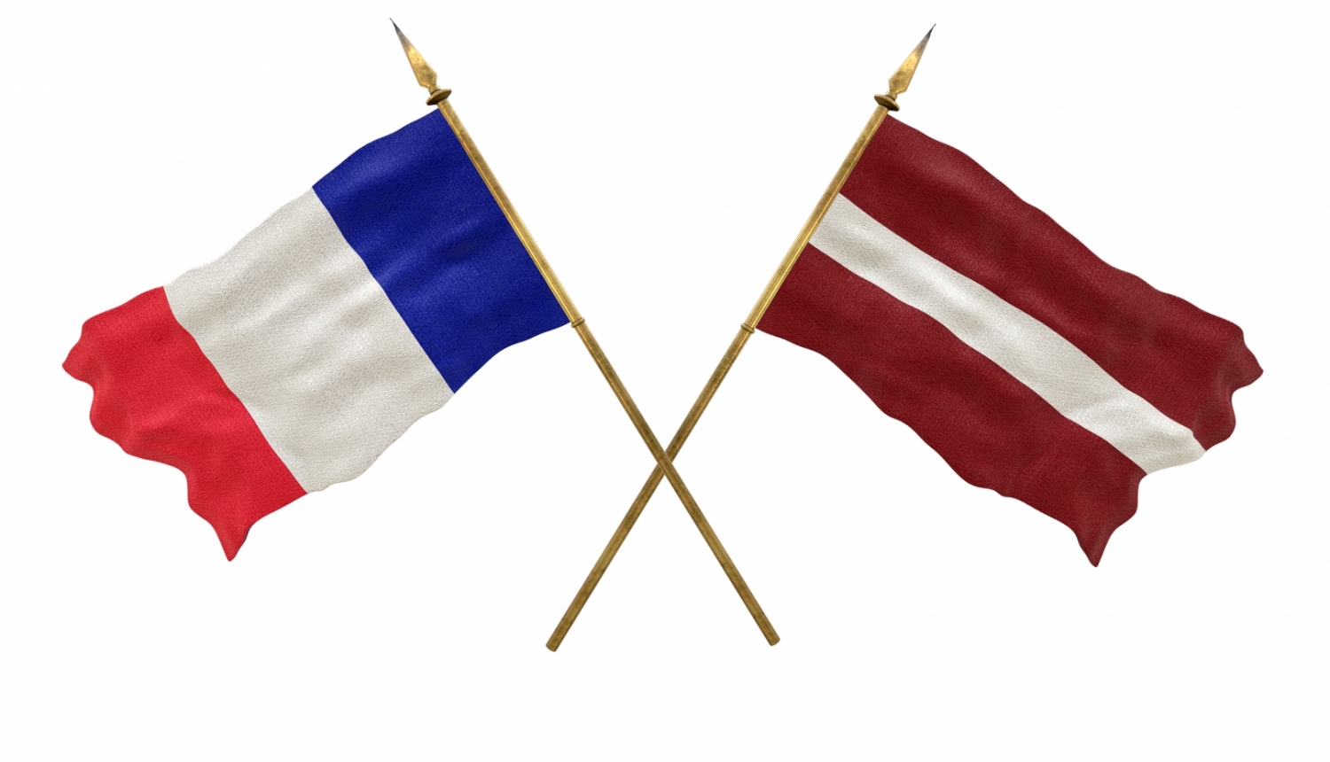 Latvijas un Francijas karogs