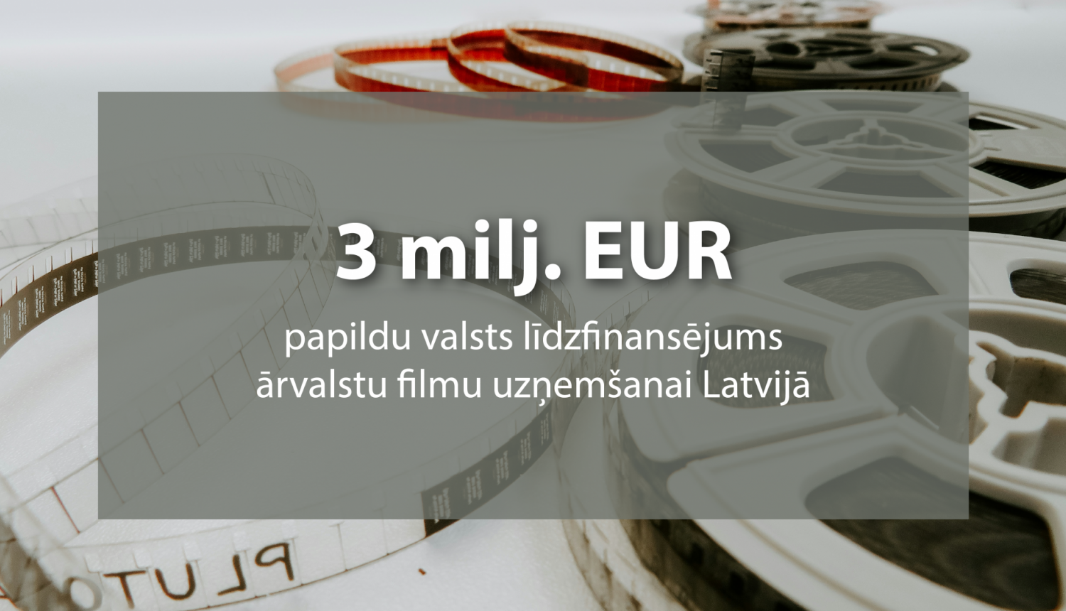 3 miljoni eiro filmu industrijai