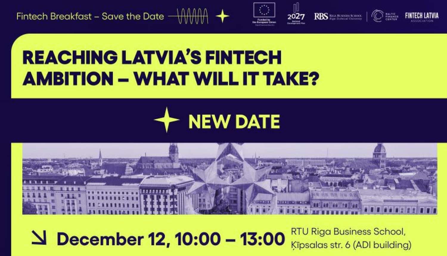 FINETECH brokastis - plakāts