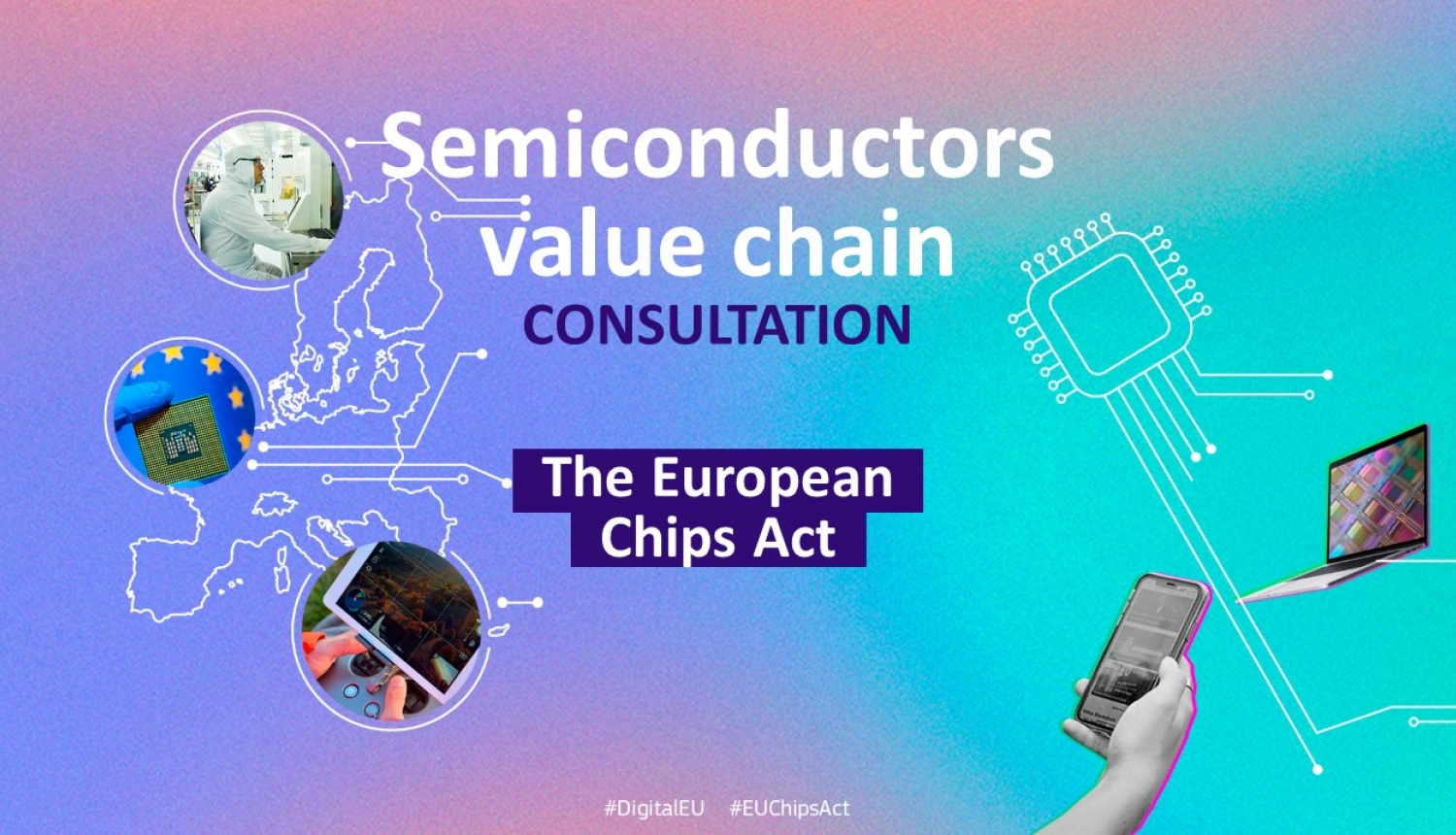 Konsultācijas par Eiropas pusvadītāju vērtību ķēdēm Mikroshēmu akta kontekstā vizuālis